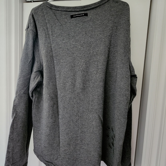 ALPHALETE- Men's XL Distressed Pullover Sweater - Picture 2 of 4